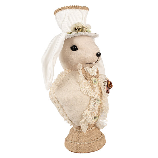 Clayre &amp; Eef   | Decoratie Beeld Konijn Beige 24x17x50 cm | 65934