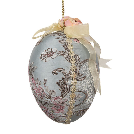Clayre & Eef | Decoratie Hanger Ei Blauw ø 15x21 cm | 65938