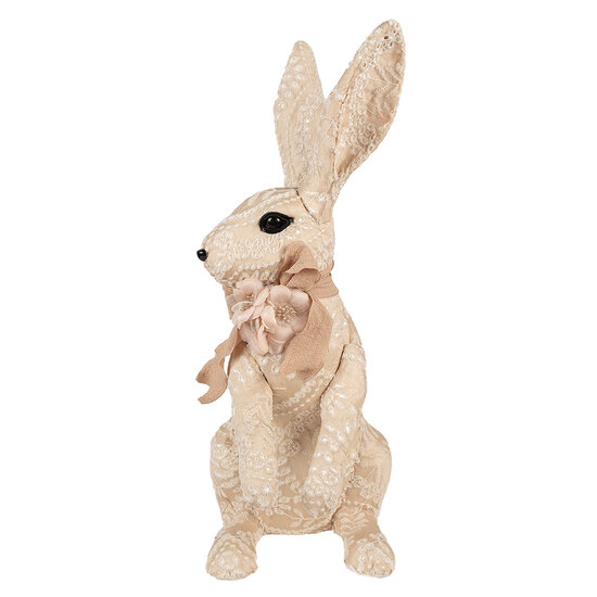Clayre & Eef | Decoratie Beeld Konijn Beige 25x19x54 cm | 65950