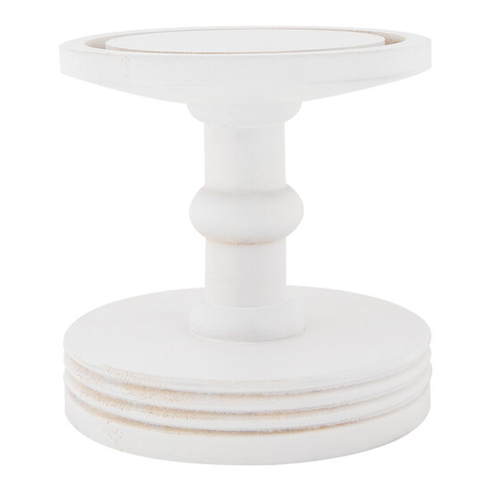 Clayre &amp; Eef   | Stolp Transparant Wit &oslash; 14x34 cm | 6GL5059W