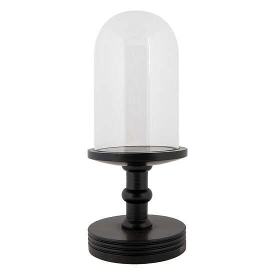 Clayre &amp; Eef   | Stolp Transparant Zwart &oslash; 17x40 cm | 6GL5060Z