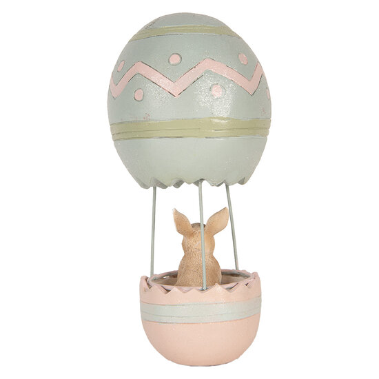 Clayre &amp; Eef   | Decoratie Beeld Konijn Beige Blauw &oslash; 12x25 cm | 6PR5473