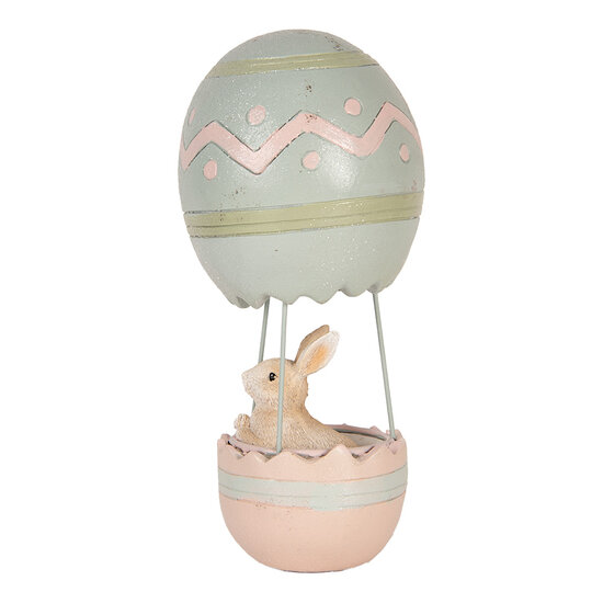 Clayre &amp; Eef   | Decoratie Beeld Konijn Beige Blauw &oslash; 12x25 cm | 6PR5473