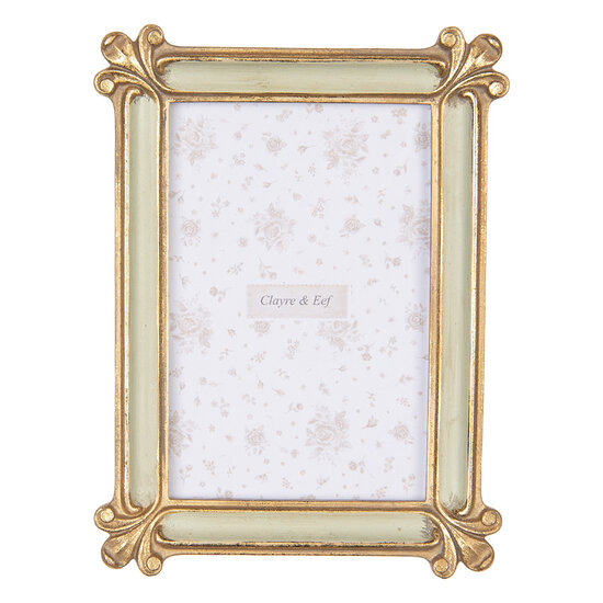 Clayre & Eef | Fotolijst Goudkleurig Groen 15x2x20 cm / 10x15 cm | 2F1202