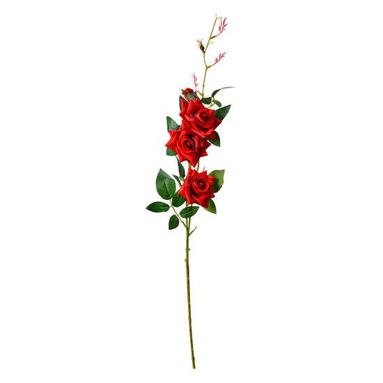 Clayre &amp; Eef   | Decoratie tak met bloemen Rood Groen 12x8x83 cm | 5PL0154