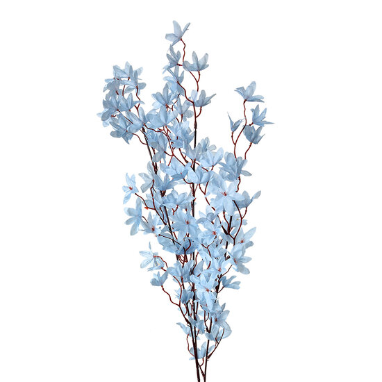 Clayre &amp; Eef   | Decoratie tak met bloemen Blauw Groen 6x6x110 cm | 5PL0167BL