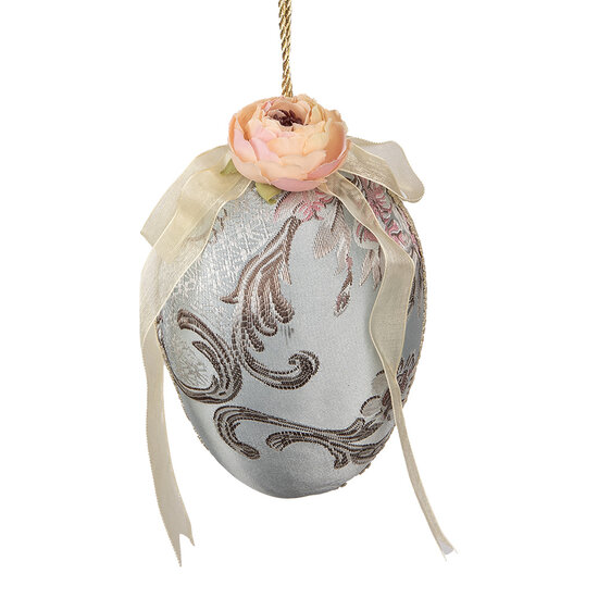 Clayre &amp; Eef   | Decoratie Hanger Ei Blauw &oslash; 11x16 cm | 65939