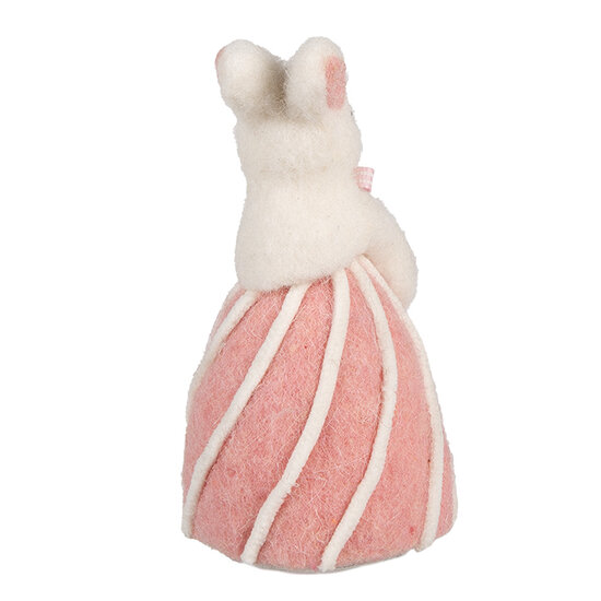 Clayre & Eef | Decoratie Beeld Konijn Wit Roze ø 12x21 cm | 65941
