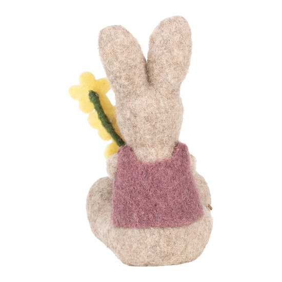 Clayre &amp; Eef   | Decoratie Konijn Beige Geel 10x10x19 cm | 65957