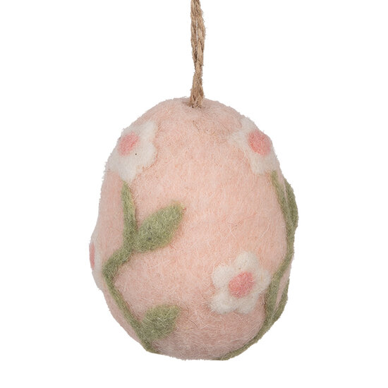 Clayre & Eef | Decoratie Hanger Ei Roze Groen ø 6x8 cm | 65961