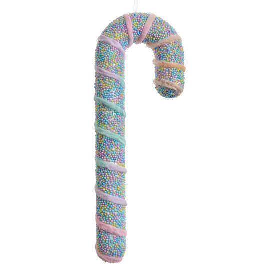 Clayre &amp; Eef   | Kerstdecoratie Hanger Zuurstok Roze Meerkleurig 13x5x34 cm | 66101L