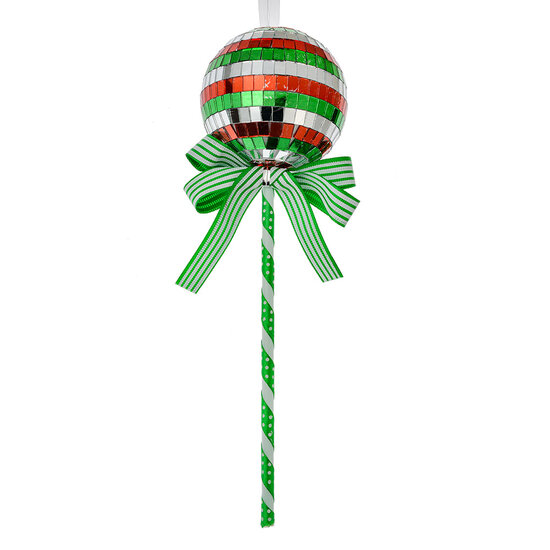 Clayre &amp; Eef   | Kerstdecoratie Hanger Lolly Groen Rood &oslash; 9x25 cm | 66115GR