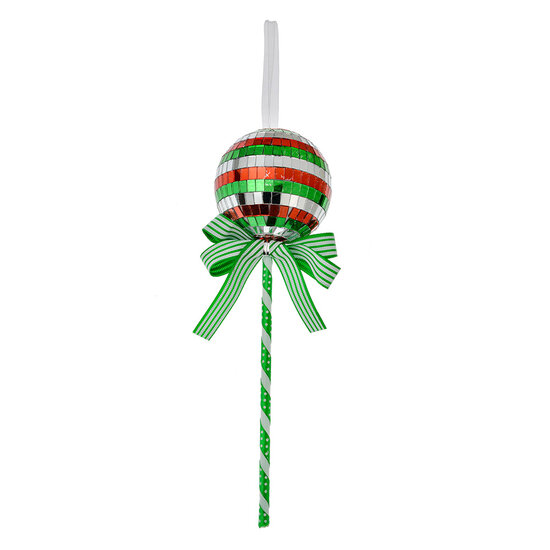 Clayre &amp; Eef   | Kerstdecoratie Hanger Lolly Groen Rood &oslash; 9x25 cm | 66115GR
