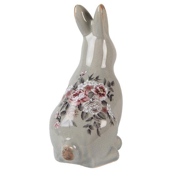 Clayre &amp; Eef   | Decoratie Konijn Grijs Roze 13x10x21 cm | 6CE1968M