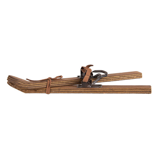 Clayre &amp; Eef   | Decoratie ski's (2) Bruin 11x4x28 cm | 6H2389