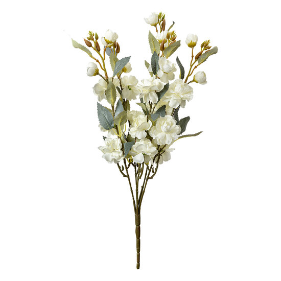 Clayre &amp; Eef   | Decoratie tak met bloemen Wit Groen 10x10x51 cm | 6PL0378Y