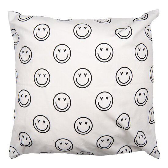 Clayre &amp; Eef   | Kussenhoes Zwart Wit 45x45 cm | BHS24-1