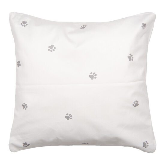 Clayre &amp; Eef   | Kussenhoes Wit Zwart 45x45 cm | PWS21