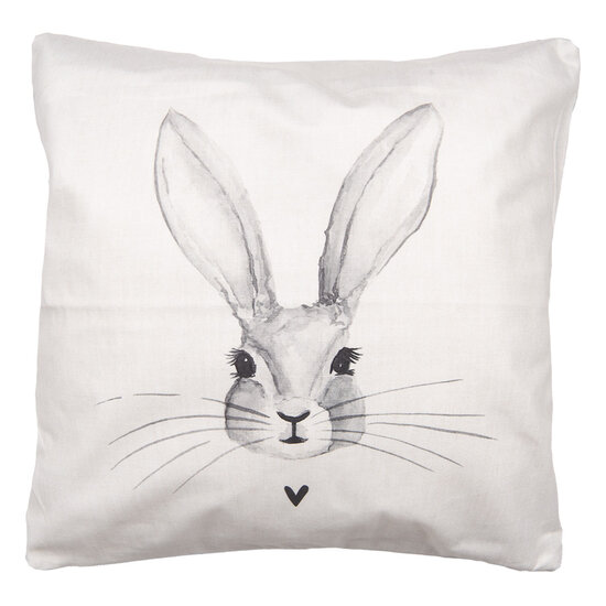 Clayre &amp; Eef   | Kussenhoes Beige Grijs 45x45 cm | RUB22-1