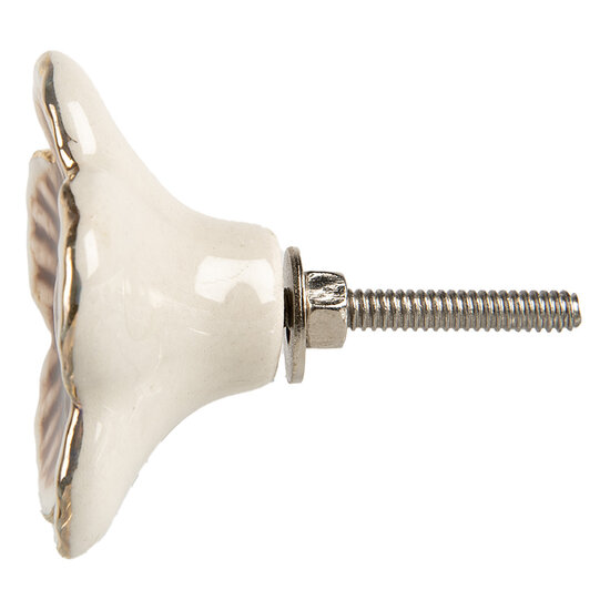 Clayre &amp; Eef   | Deurknop Beige Bruin &oslash; 5x3 cm / S3 cm | 66056