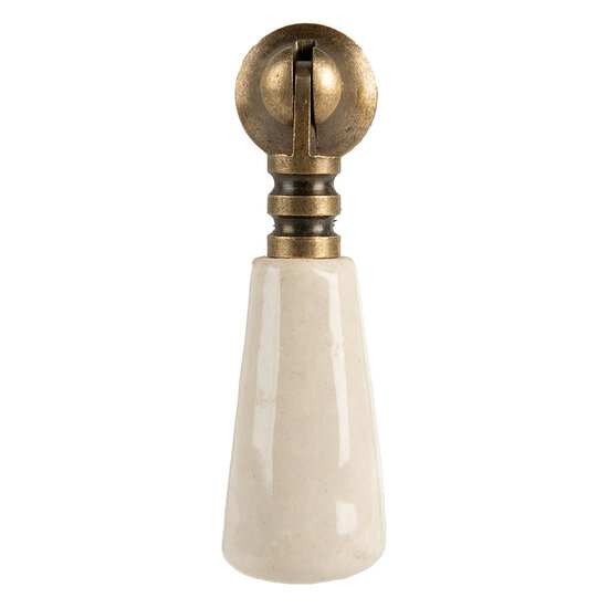 Clayre &amp; Eef   | Deurknop Beige Bruin 2x2x7 cm / S2 cm | 66057