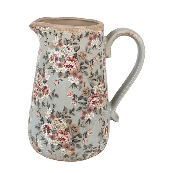 Clayre &amp; Eef   | Decoratieve Schenkkan Grijs Roze 21x15x23 cm | 6CE1965L