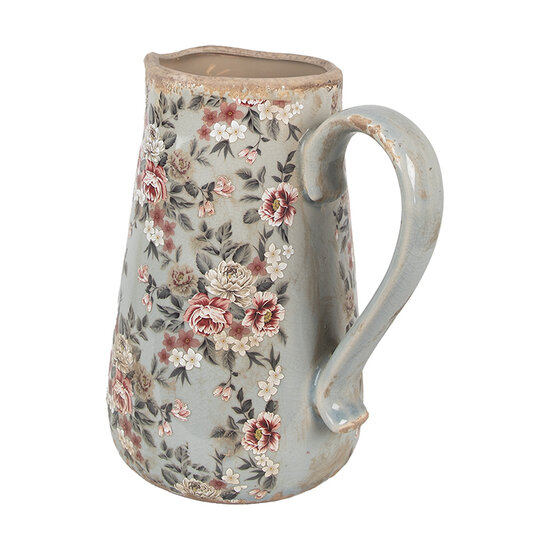 Clayre &amp; Eef   | Decoratieve Schenkkan Grijs Roze 21x15x23 cm | 6CE1965L