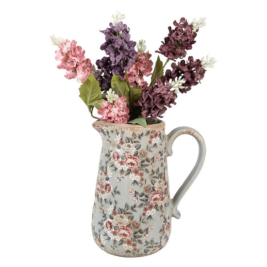 Clayre &amp; Eef   | Decoratieve Schenkkan Grijs Roze 21x15x23 cm | 6CE1965L