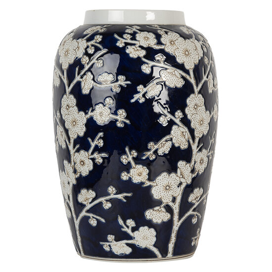 Clayre & Eef | Vaas Blauw Wit ø 20x31 cm | 6CE2082