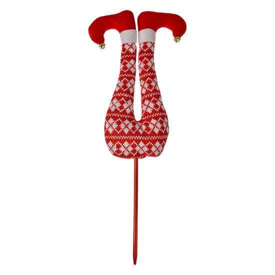 Clayre &amp; Eef   | Decoratie Kerst Elfenbenen Rood Wit 19x4x50 cm | 66193