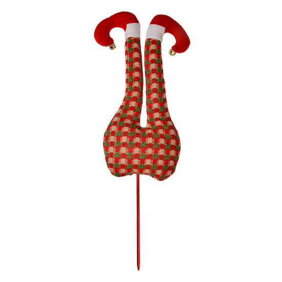 Clayre & Eef | Decoratie Kerst Elfenbenen Rood Groen 23x6x67 cm | 66196