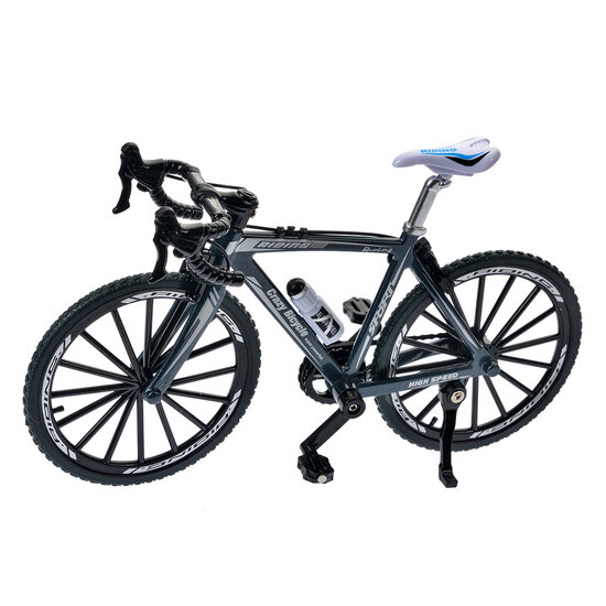 Clayre &amp; Eef   | Decoratie Miniatuur Fiets Grijs Zwart 20x5x12 cm | 66203