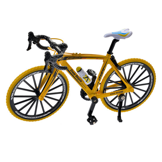 Clayre &amp; Eef   | Decoratie Miniatuur Fiets Geel Zwart 20x5x12 cm | 66204
