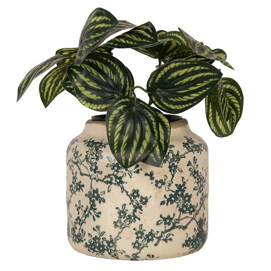 Clayre & Eef | Bloempot Binnen Beige Groen ø 16x15 cm | 6CE1975M