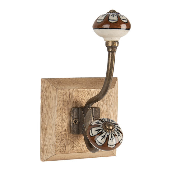 Clayre &amp; Eef   | Wandhaak Bruin 10x11x18 cm | 6H2395