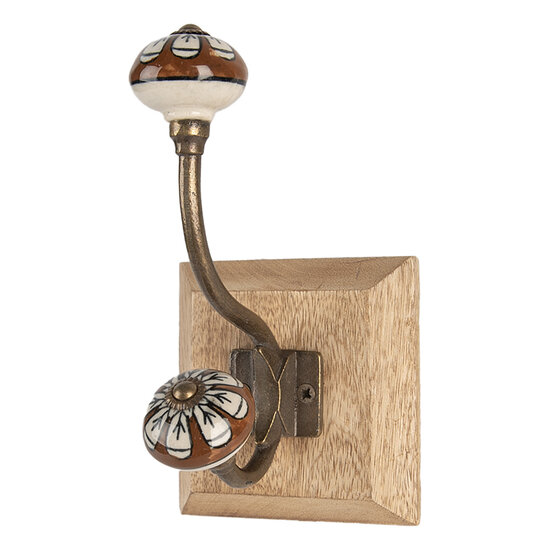 Clayre &amp; Eef   | Wandhaak Bruin 10x11x18 cm | 6H2395