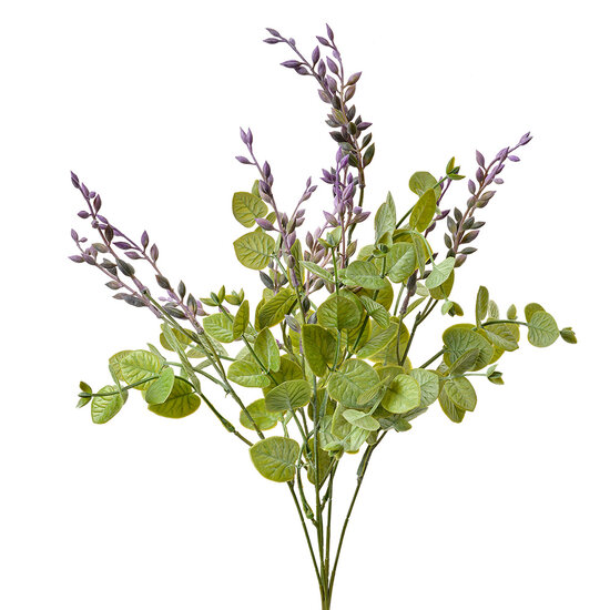 Clayre &amp; Eef   | Decoratie tak met bloemen Paars Groen 12x12x51 cm | 6PL0385