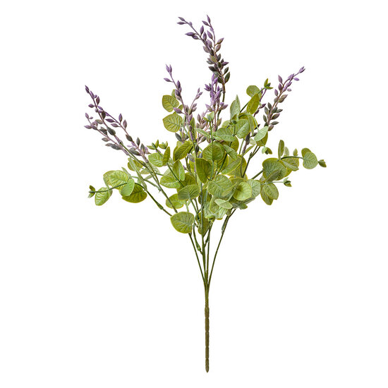 Clayre &amp; Eef   | Decoratie tak met bloemen Paars Groen 12x12x51 cm | 6PL0385
