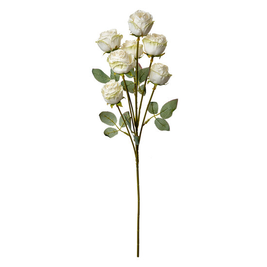 Clayre &amp; Eef   | Decoratie tak met bloemen Wit Groen 8x8x55 cm | 6PL0391W