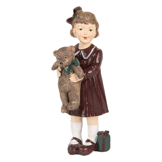 Clayre &amp; Eef   | Kerstdecoratie Kind Bruin Groen 6x5x15 cm | 6PR5729