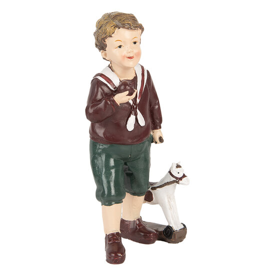 Clayre &amp; Eef   | Kerstdecoratie Kind Bruin Groen 6x5x15 cm | 6PR5730