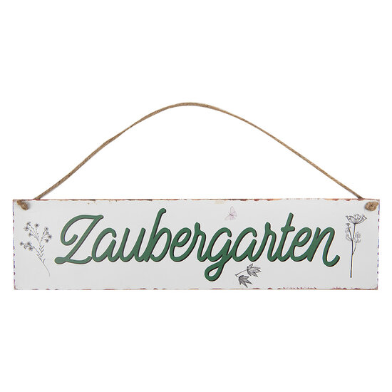 Clayre & Eef | Tekstbord Wit Groen 40x1x10 cm | 6Y5694