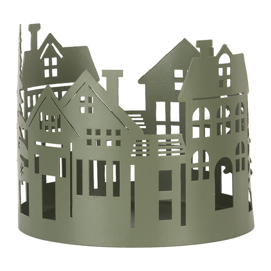 Clayre & Eef | Decoratie Huisjes (set van 3) Groen ø 15x13 / ø 12x11 / ø 10x9 cm | 6Y5788