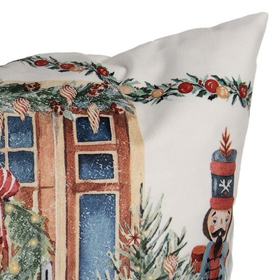 Clayre &amp; Eef   | Kussenhoes Wit Rood 45x45 cm | KT021.403