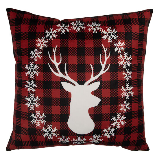 Clayre &amp; Eef   | Kussenhoes Rood Wit 45x45 cm | KT021.425