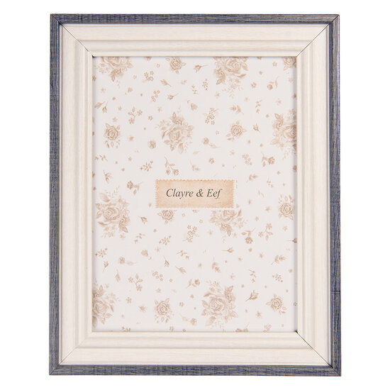 Clayre &amp; Eef   | Fotolijst Wit Blauw 17x2x22 cm / 13x18 cm | 2F1226M