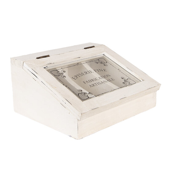 Clayre &amp; Eef   | Theedoos klein Wit 18x16x9 cm | 6H2398