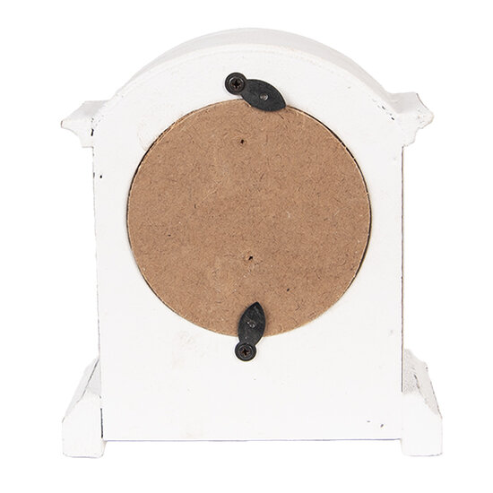 Clayre &amp; Eef   | Tafelklok Wit Bruin 13x7x14 cm / 1xAA | 6KL0831