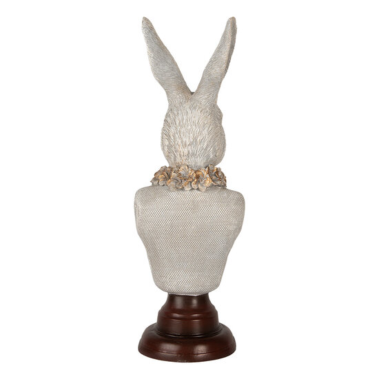 Clayre &amp; Eef   | Decoratie Beeld Konijn Grijs Bruin 13x12x39 cm | 6PR5362