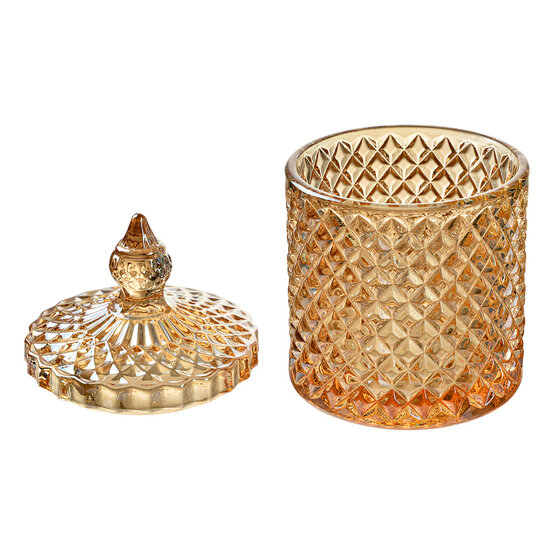 Clayre &amp; Eef   | Voorraadpot met deksel Geel &oslash; 9x14 cm | 6GL4723